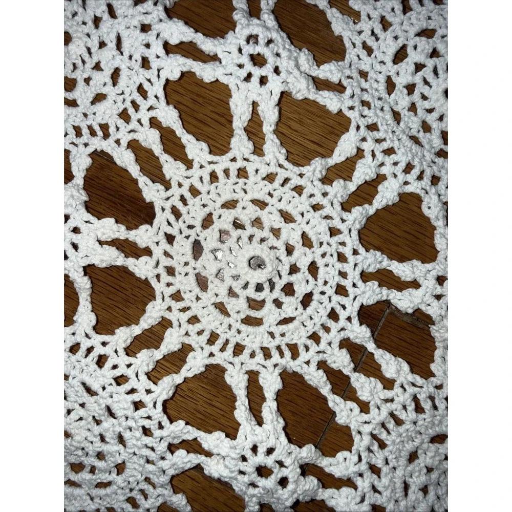 Vintage Handmade‎ Oval Crochet White Tablecloth Soft Cotton 53